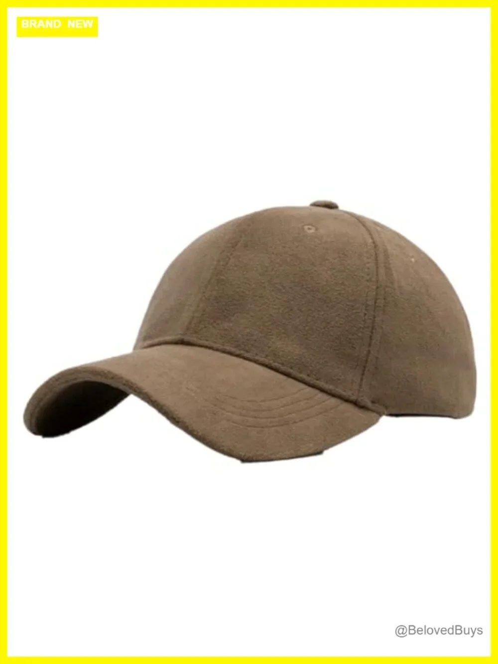 Vintage Faux Suede Baseball Cap Adjustable Classic 6-Panel Hat